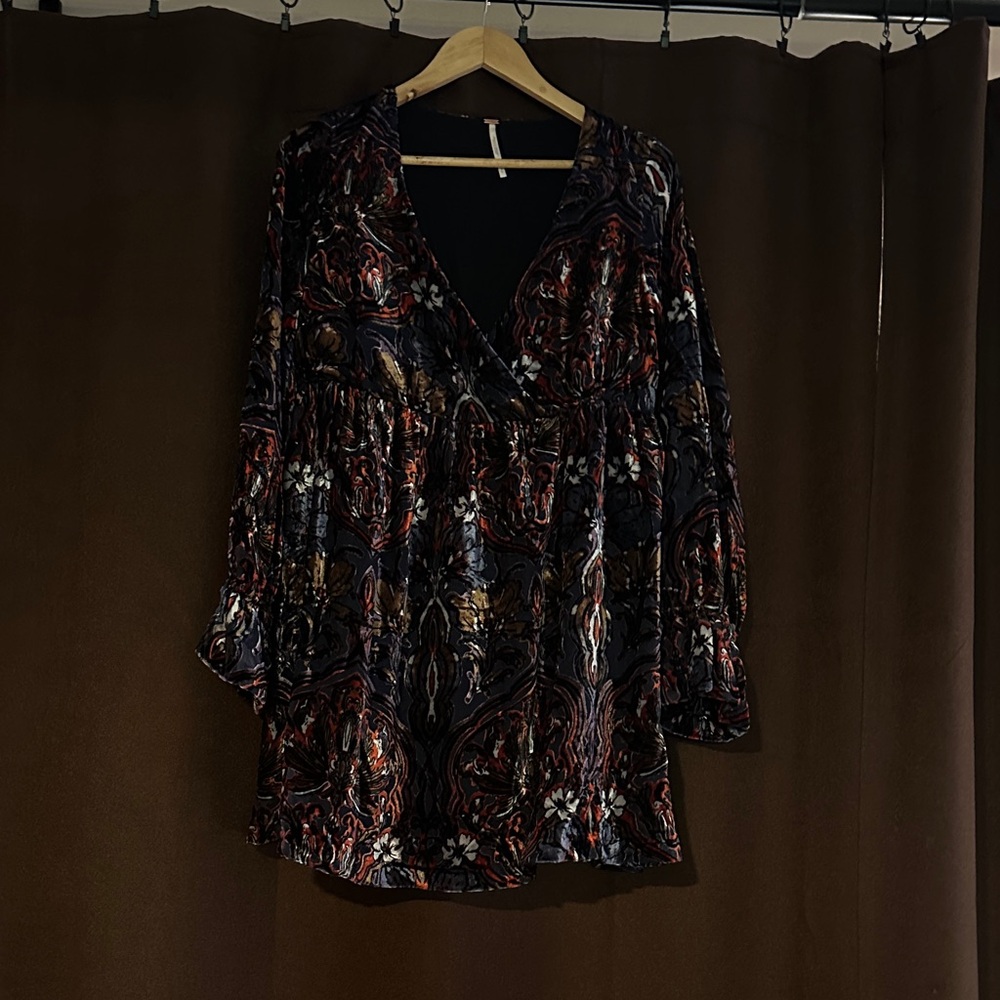 Free People Black and Red Mini Dress